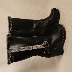 Harley Davidson wedge boots, 7.5, black